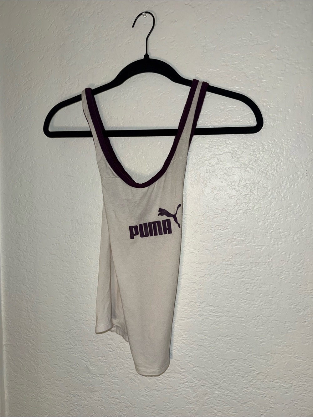 Puma Cream Tank Top with Purple Trim and Logo